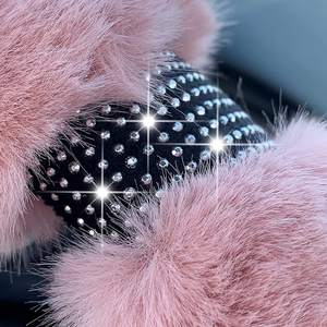 Mayorista <span class=keywords><strong>Mujer</strong></span> Niña Invierno Cálido diamante Felpa Accesorios para el coche Cubiertas para el <span class=keywords><strong>volante</strong></span> - Product Image 4