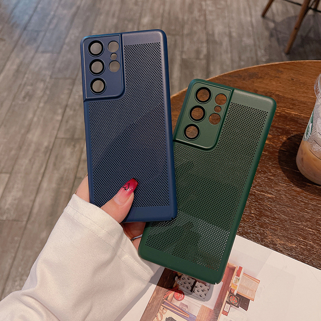 Original Cooling Matte Heat Dissipation Hard PC Mobile Phone Cases With Lens Glass Protection for Samsung S 22 23 24 Plus Ultra