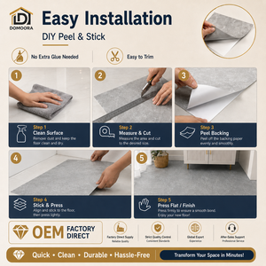 Dalles de sol autocollantes en <span class=keywords><strong>PVC</strong></span> ignifuge robustes 60x60, revêtement de sol vinyle antidérapant et imperméable pour commerce - Product Image 5