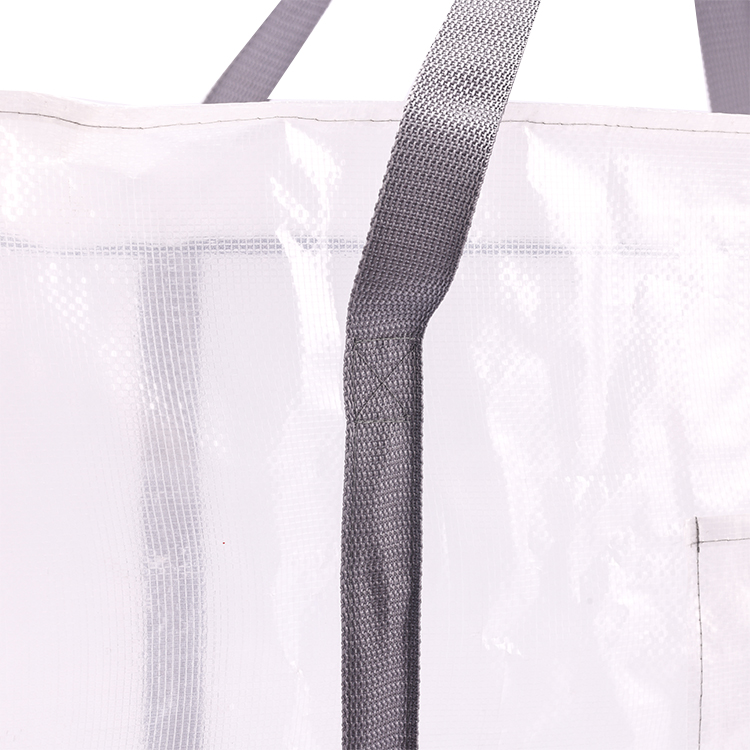 Heavy-Duty Clear Transparent White BOPP Woven Laminated PP Moving Shopping Bags with Zipper