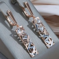 Pendientes Colgantes de Moda para Mujer con Diseño Floral Geométrico de Latón y Piedra Natural, Modelo Primavera 2026, Transfronterizo