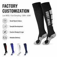 Chaussettes de football montantes personnalisées avec logo, chaussettes de sport athlétiques renforcées à talon et bout amortis, vente en gros OEM, faible MOQ