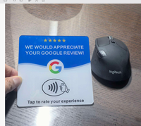 Support de table en acrylique 12 cm pour carte de commentaires Google NFC, compatible NFC213 13,56 MHz, Tap to Review, OEM/ODM personnalisé, prêt à être expédié, en stock