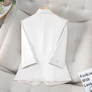 Women's Blazer Summer 2025 Acetate Satin Professional Suit Jacket Thin Breathable Solid Color Buttons Size S - Product Image 4