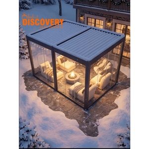 Pérgola Moderna de Lujo para Exteriores con Revestimiento de Aluminio |   Gazebo de Jardín con Luces LED Resistente a <span class=keywords><strong>la</strong></span> Lluvia para el <span class=keywords><strong>Mercado</strong></span> Estadounidense - Product Image 5