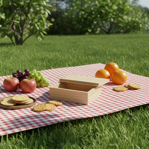 लकड़ी शिल्प बॉक्स छोटे लकड़ी खजाना छाती फिसलने के साथ ढक्कन - Product Image 2