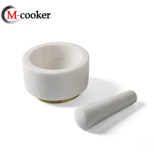 M-cooker-Mazo y <span class=keywords><strong>mortero</strong></span> de latón, molinillo de condimentos <span class=keywords><strong>para</strong></span> alimentos, triturador de ajo, <span class=keywords><strong>mortero</strong></span> de mármol natural y Mazo - Product Image 2