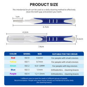 Limpieza profunda Dientes Gap Cepillos interdentales Bio Color Soft PP Mango Diseño Cepillo interdental para <span class=keywords><strong>brazales</strong></span> - Product Image 2