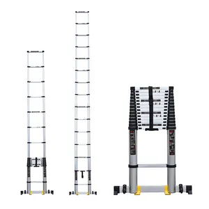 Hot Aviation Grade alumínio telescópica 19 FT escadas dobráveis com equilíbrio Bar