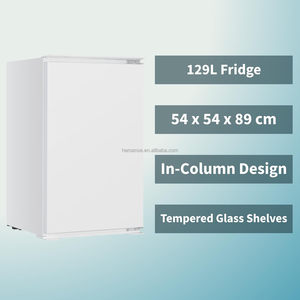 Réfrigérateur encastrable sous comptoir de 129 litres, étagères en verre réglables, éclairage LED, porte réversible pour cuisine compacte, appartement - Product Image 3
