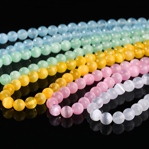 JD GEMS Vente en gros de perles de sélénite multicolores, œil de chat, pierres précieuses irisées, pierres précieuses en vrac pour la fabrication de bijoux DIY, projets d'artisanat - Product Image 2