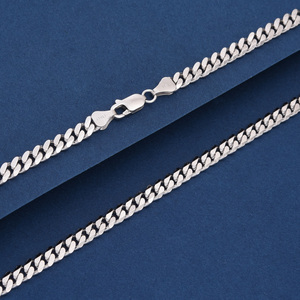 Rantai Perak 925 Sterling Gaya Miami Cuban Hip-hop, Berlapis Rhodium, Anti Luntur, Rantai Perak Tebal, untuk Pria - Product Image 4