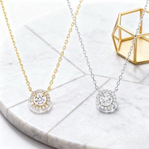 स्टाररी हालो ज़िरकॉन बेज़ेल सेट पेलेंट हार ट्रेंडी गोल्ड प्लेटेड लिंक चेन यूनिसेक्स उपहार होंगकी - Product Image 5