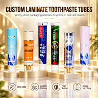 Tubes de dentifrice en aluminium et plastique avec bouchon à vis, logo personnalisé imprimé UV, emballage pour soins bucco-dentaires 12,7-35 mm