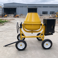 Bétonnière mobile à 4 roues 6m³/h, petit mélangeur diesel à tambour pour la construction et le traitement des matériaux