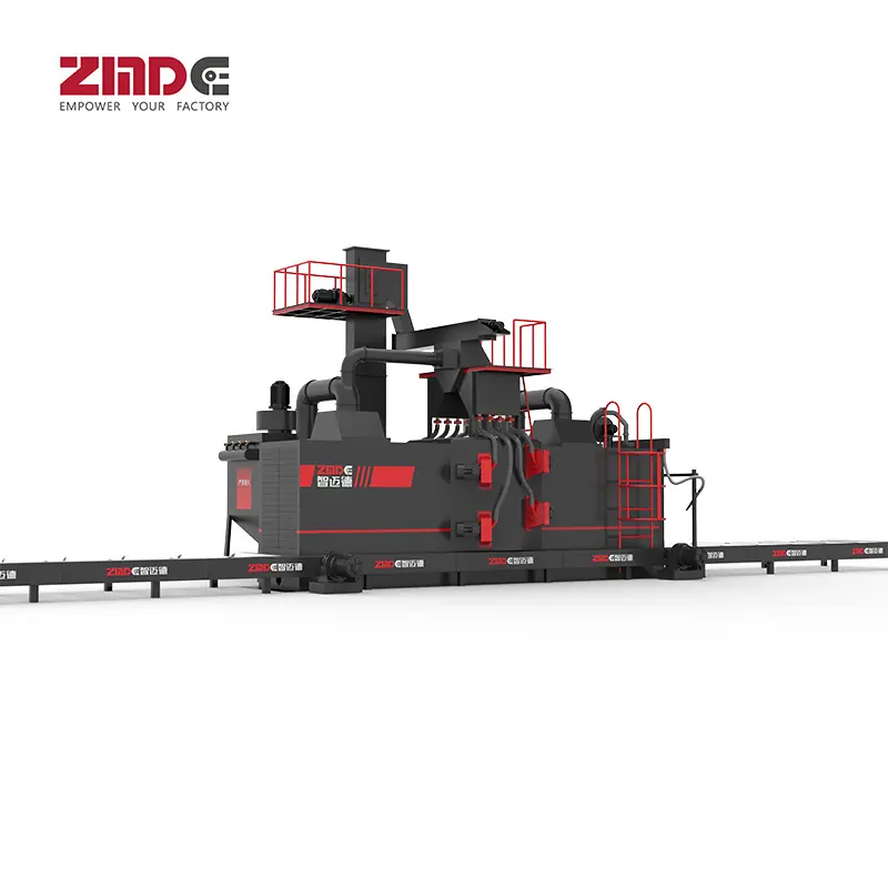 ZMDE ความเร็วสูงผ่านประเภทเครื่องยิงเหล็กแถบเหล็กอัตโนมัติเครื่องยิง Peening เครื่อง