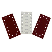 Papier abrasif abrasif durable 230*115mm avec 14 trous carrés rouge oxyde d'aluminium Velcro feuilles abrasives pour ponceuse polissage bois