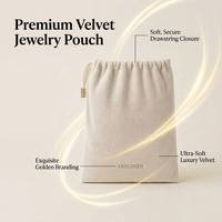 Pochette à bijoux en velours durable et écologique ARTGIMEN avec logo personnalisé, quincaillerie dorée, emballage cadeau de luxe, petit sac de mode pour boutique