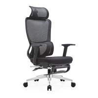 Chaise de bureau exécutive moderne avec dossier croisé en tissu maillé, pivotante, réglable en hauteur et avec appui-tête, pour usage commercial