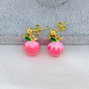 JML Venta al por mayor 14K chapado en <span class=keywords><strong>oro</strong></span> rosa melocotón gota pendientes exquisitos accesorios de moda para niños con <span class=keywords><strong>Oro</strong></span> Laminado - Product Image 2