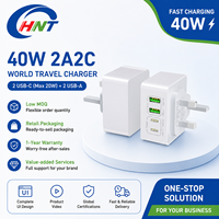 Charger Grosir Laris Manis 4 Port 40W Pengisian Cepat Colokan EU/US/UK PD 20W Adaptor Ponsel untuk iPhone Samsung Charger Dinding