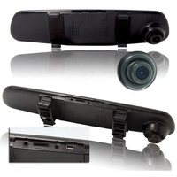 Kamera dasbor lensa ganda 4.3 inci, rekaman Video mobil kaca spion 1080P FHD g-sensor deteksi gerakan Monitor parkir untuk kendaraan
