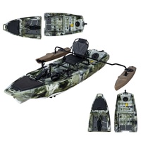 Kayak de pêche modulaire à pédales 2024, 1 place, kayak modulaire simple, design détachable en 2 sections, canoë/kayak de 10 pieds pour les lacs et les rivières