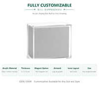 Boîte de rangement pour cartes en acrylique magnétique transparente moderne, personnalisable, vente en gros, boîte de présentation TCG, OEM