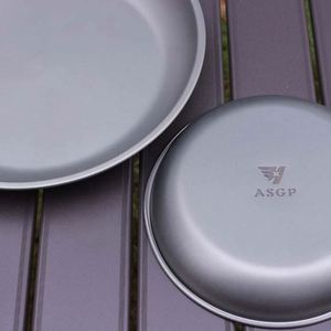 Assiettes en acier inoxydable écologiques à motif végétal, vaisselle de camping en plein air, assiettes portables pour barbecue, 10 pièces - Product Image 2