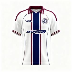 Sublimation Vintage Football <strong>Jersey</strong> with Collar Boxy Custom T-shirt Sport <strong>Clothing</strong> Unisex Retro Soccer Team Training Wear - Product Image 2