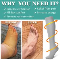 Pas cher peau noire blanc Chaussettes De Compression Hommes Femmes 20-30 mmHg Bas De Compression Au Genou Haute Pour Chaussettes De Soutien Sportif