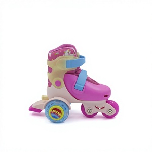 Patins à roulettes multi-saison Pu Flashing pour enfants, 4 roues, entraînement sportif en plein air - Product Image 1