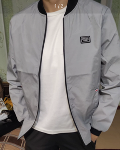 定制徽标批发热销男士休闲经典抓绒飞行员夹克保暖加厚天鹅绒防风外套拼布设计 - Product Image 6