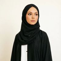 Abaya Farasha noire unie, vêtements modestes essentiels pour femmes, vêtements musulmans islamiques
