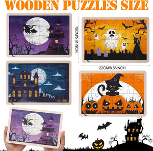 Halloween Pompoen Houten Peg Puzzels: Educatief Speelgoed Voor Kinderen Peuters Halloween Feest Gunsten Behandelen Geschenken - Product Image 2