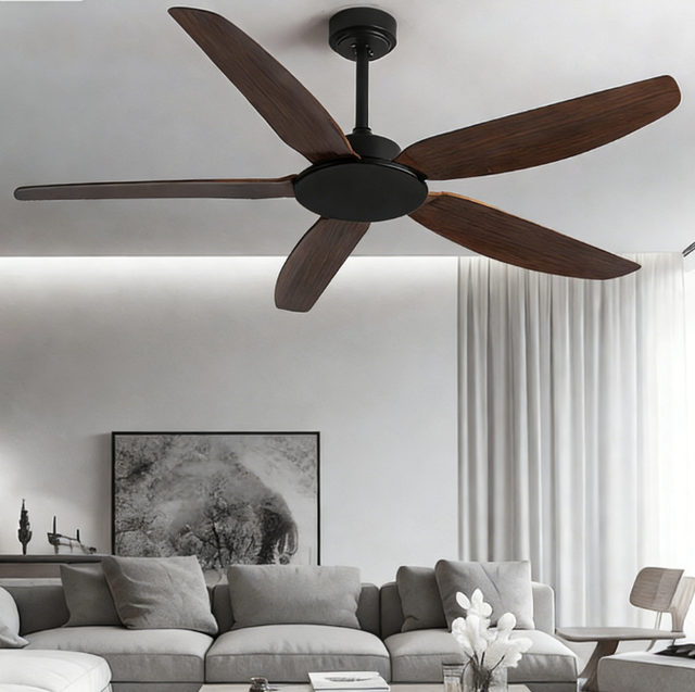 Mid-Century Modern Ceiling Fan, Variable Frequency Quiet Electric Fan, Nordic Retro Style for Home, Living Room, Dining Room