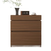 Table de chevet en bois mat sans peinture avec tiroir antivol dissimulé, haut de gamme, multifonctionnelle, style luxe léger