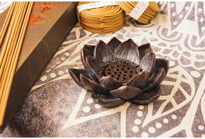 Brûleur d'encens Lotus et porte-bougie chauffe-plat, méditation, fleur, <span class=keywords><strong>jardin</strong></span> <span class=keywords><strong>zen</strong></span>, statue <span class=keywords><strong>de</strong></span> Bouddha, figurine, décoration <span class=keywords><strong>de</strong></span> la maison - Product Image 4