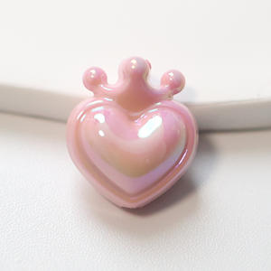 Solide coloré UV couronne amour trou droit perles acryliques en vrac pour bricolage téléphone chaîne collier accessoires - Product Image 6