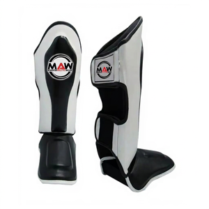 Protège-tibias professionnels MAW en cuir PU pour MMA, protection des jambes pour le kick-boxing, fermeture adulte, légers - Product Image 6