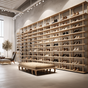 Personnaliser la conception étagère à chaussures en bois pour magasin étagère à chaussures armoire rotative présentoirs à chaussures - Product Image 4