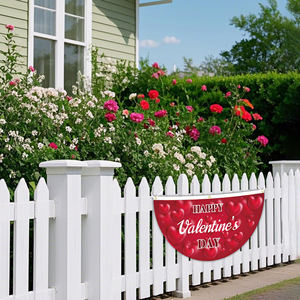 На заказ открытый 45x90 см полукруглый Веерообразный счастливый день Святого Валентина висит флаг Романтический домашний декор - Product Image 6