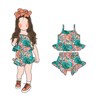 Ensemble 2 Pièces Été Fille : Gilet Sans Manches Imprimé Adorable et Short à Volants – Nouvelle Collection 2026 – Tenue Respirante, Douce et Agréable pour la Peau