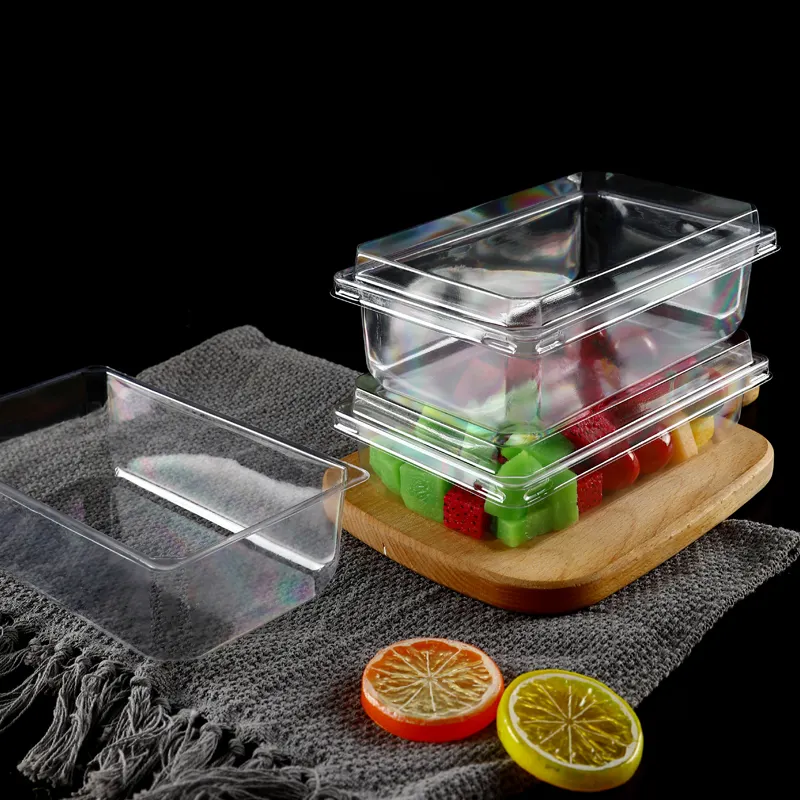 Transparente Verpackungsbox für Gemüse Obst Dessert Tiramisu Behälter Salat Pet Kunststoff-Blisterbox