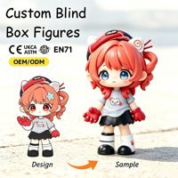 Casquette de baseball oreilles de chat pour fille, figurine boîte mystère, jouet artistique en vinyle mignon personnalisé OEM pour merchandising et cadeau