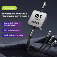 Cable de Carga Retráctil Multifuncional 3 en 1 Personalizado de 100w, Cable USB a Tipo C de Carga Rápida Micro TPE