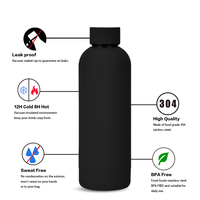 Bouteilles d'eau écologiques personnalisées de 750 ml à petite ouverture, en acier inoxydable à double paroi, pour le sport et les voyages, gobelet pliable