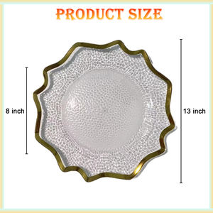 Platos Base Transparentes Acanalados con Borde de Perlas de 13 Pulgadas, Platos de Plástico para Decoración de Fiestas, Venta al por Mayor - Product Image 4