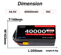 Batterie LiPo semi-solide à haute capacité 35000mAh 12S 44.4V pour drones FPV UAV