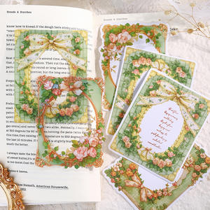 10 autocollants par paquet thème dentelle double matériau autocollants Record <span class=keywords><strong>Romance</strong></span> série 6 autocollants grande taille - Product Image 3